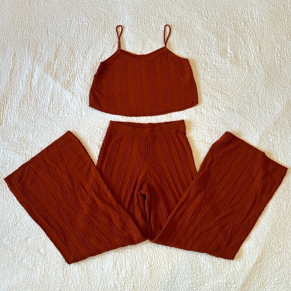Anthropologie Tops - Anthropologie Sweater Tank Top and Wide Leg Matching Pant Set Size XS